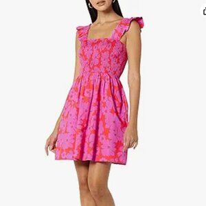 The Drop Womens Kari Ruffled-Shoulder Smocked Mini Dress